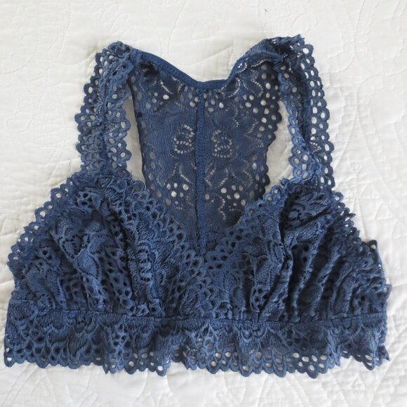 Altard State Whimsical Intimates Blue Lace Halter Crop Top - NWOT - Picture 6 of 7